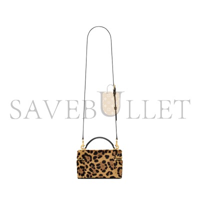 YSL GABY HORSEHAIR-EFFECT LEATHER COSMETIC BAG 798098AAE6T2490 (18*11*6.5cm)